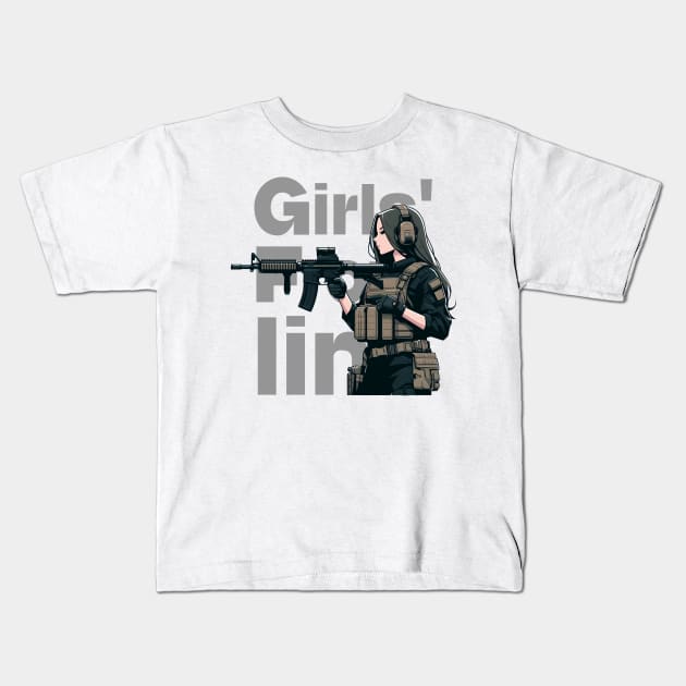 Girls' Frontline Tactical Chic Tee: Where Strength Meets Style Kids T-Shirt by Rawlifegraphic